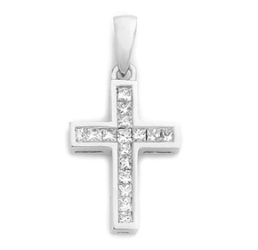 Princess Cut Cross Pendant