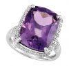 Cushion Amethyst and Diamond Ring R18AM