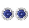 Round Tanzanite and Diamond Earrings ETZ21