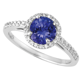 Round Tanzanite and Diamond Ring RTZ21