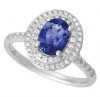 Oval Tanzanite Ring with Split Shank and Micro Pave Shoulders RTZ23