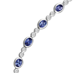 Oval Tanzanite and Diamond Bracelet TBTZ1