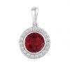 Round Garnet and Diamond Pendant