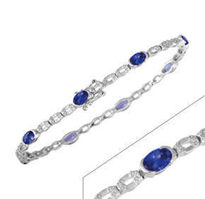 Oval Tanzanite & Diamond Bracelet