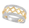 Criss Cross Diamond Dress Ring