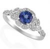 Round Tanzanite with Leaf Halo