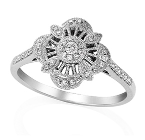 Diamond Shape Flower Ring