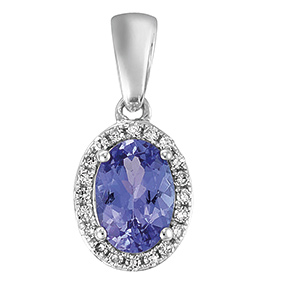 Oval Tanzanite & RBC Diamond Set Pendant