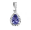 Pear Tanzanite & RBC Diamond Set Pendant