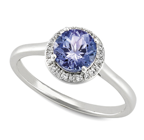 Round Tanzanite & RBC Diamond Set Ring