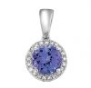 Round Tanzanite & RBC Diamond Set Pendant