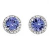 Round Tanzanite & RBC Diamond Set Earrings