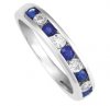 Sapphire and Diamond Channel Set Wedder