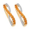 Madeira Citrine Cross Over Pave Huggies