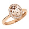 Morganite Rose Gold Oval Ring