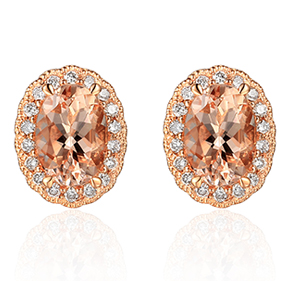 Morganite Rose Gold Earrings