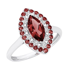 GARNET MARQUISE DIAMOND RING