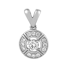 18ct -Circle Design with Claw RBC Centre Pendant