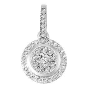 9ct - Round Cluster Diamond Pendant PRND25