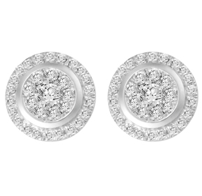 9ct - Round Cluster Diamond Earrings ERND25