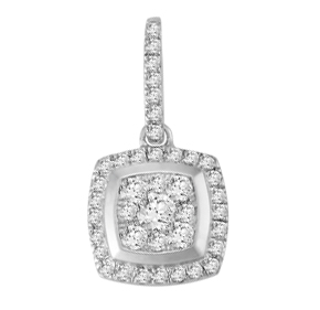 9ct - Round Cluster Diamond Pendant PCUS25