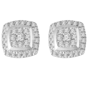 9ct - Round Cluster Diamond Earrings ECUS25