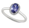 9ct -Oval Tanzanite & RBC Diamond Set Ring