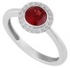 9ct - Round Garnet and Diamond Ring R13GT