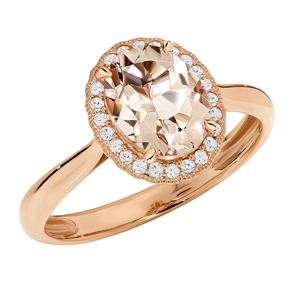 9ct -  Morganite Rose Gold Oval Ring ROVMO