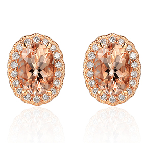 9ct - Morganite Rose Gold Earrings EOVMO