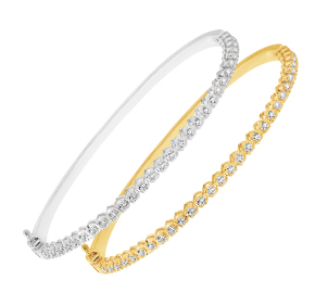 14CT Flexible Claw Set Bangle