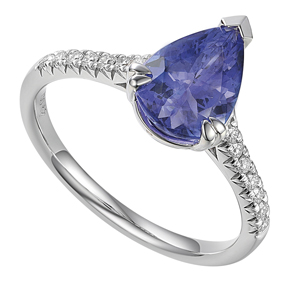 18ct - Pear Shape Tanzanite With French Cut Setting RTZ35