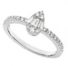 18ct - Illusion Pear Set Ring RBGPE