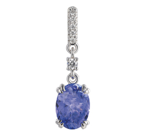 18ct - PTZ36 Oval Tanzanite With French Cut Setting Pendant