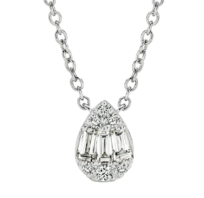 Illusion Pear Shape Pendant_18ct