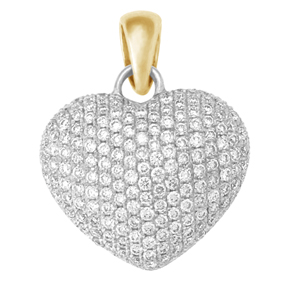 Large Micro Pave Heart Pendant