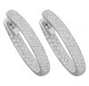 Micro Pave Set Oval Huggie Earrings MPAV075